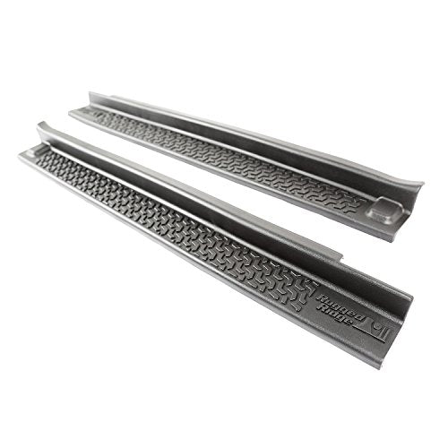 Rugged Ridge All-Terrain Entry Guards - Fits 2007–2018 Jeep Wrangler JK 2-Door - Scratch Protection & Precise Fit - Black Thermoplastic, 2-Piece Set