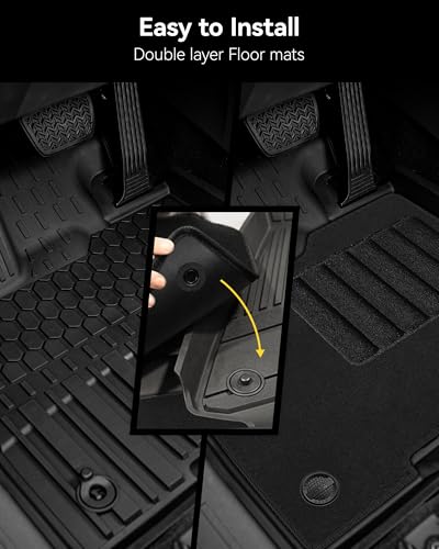 3W Floor Mats with Front Carpet & Trunk Mat for Toyota Sienna 2021-2026 LE/XLE(Only for 8 Seat), TPE All Weather Custom Fit Floor Liner for Sienna 1st, 2nd and 3rd Row and Cargo Mat, Black - size: 1.Sienna 8S|21-26|Full Set&First Row Carpet