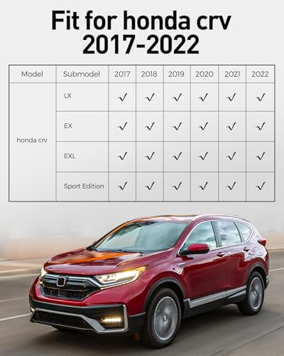 Car Floor Mats for Honda CRV: 2017-2022 Cargo Liner(Not for Hybrid), Full Set All Weather Floor Liners Trunk Mat for Honda CR-V 2017 2018 2019 2020 2021 2022, Custom Fit TPE Accessories for CR V Black