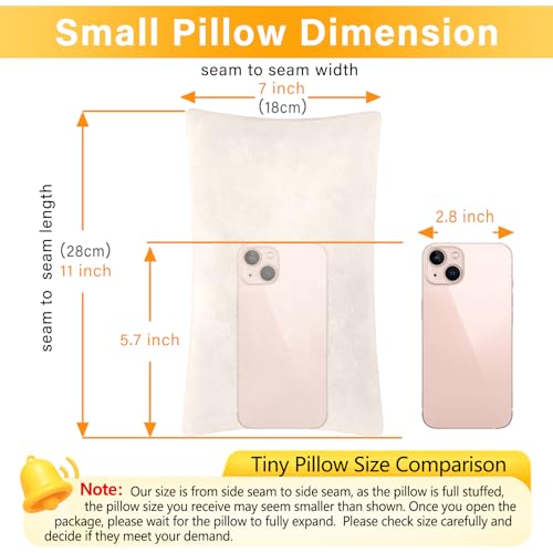 1 MIDDLE ONE 2 Pack Small Pillow, Memory Foam Mini Pillow 11 X 7 Inches for Travel, Sleeping, Nap and Neck, Knee, Lumbar Support, Tiny Cushion for Pet, Dogs (Off-White) - color: Off-white, size: 11x7 inch