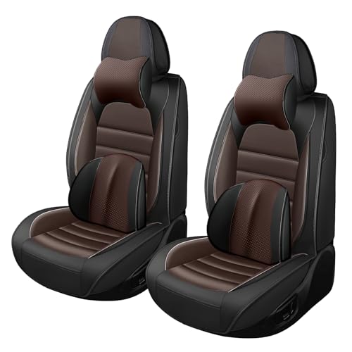 Car Seat Covers for GMC Sierra 1500/2500/3500 Denali SLT AT4 AT4X Base Seat Covers 2008-2026, Waterproof Premium Nappa Leather Seat Protectors(Luxury 2 Seats/Black&Coffee) - color: Black&Coffee, size: Luxury 2 Seats