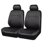 Universal Pu Leather Car Seat Covers Front Seats only, Airbag Compatible, Water-Resistant Durable Premium Vinyl, Fit for 95% Vehicles,Cars,Vans,SUV,Sedans (Luxury 2 PCS All Black)
