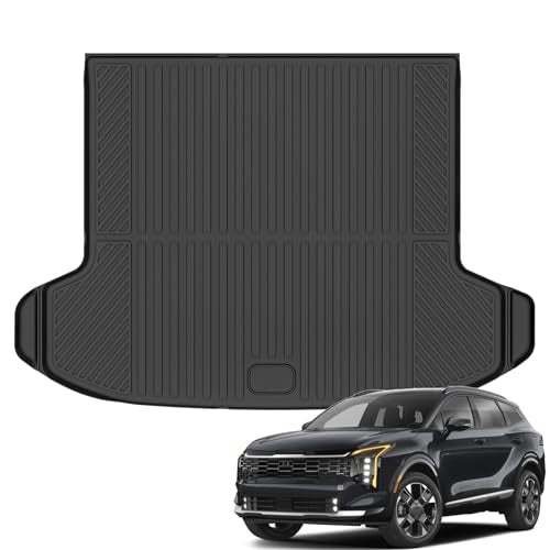 Auxko All Weather Cargo Liner Fit for Kia Sportage 2023 2024 2025 TPE Rubber Trunk Mat Sportage Accessories All Season Guard Odorless Anti-Slip Cargo Mat Black
