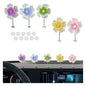 BDZMC 5PCS Flower Car Dashboard Accessories, Cute Shaking Flower Car Decorations, Funny Rearview Mirror Accessories, Car Center Console Ornament, Auto Interior Aesthetic Charm (No Leaves)