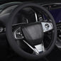 XL Size 16.5-17 Inch Steering Wheel Cover for Car, Van, Fits RV, Semi, Truck, Trailer, Bus, Big Rig Trucker, Classic Cars, Faux Leather Steering Wheel Grip Anti-Slip Design Black - color: Black