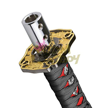 JDMBESTBOY Samurai Sword Black Red Shift Knob Shifter Alloy Katana Adapters Universal 26cm - color: Black Red, size: 26cm