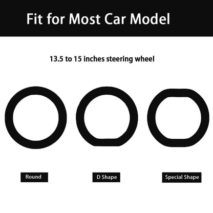 Universal Steering Wheel Cover：13.5 to 15 Inches Stretchable Silicone Anti Skid Steering Wheel Protector Fit for Most Car Models Including Round D Shape or Special Shape (Black) - color: Black