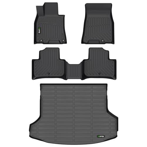 All Weather Floor Mats & Cargo Liner for Genesis GV70 2022-2025 2026 (Not Electrified GV70) Custom Fit Full Set Accessories - Black - style: 9) For GV70 2022-2026 Set