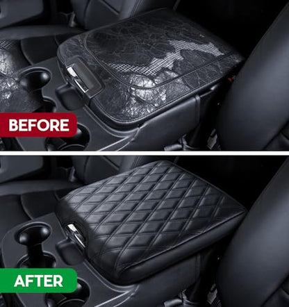 Sinvanho Center Console Cover for 2013-2018 Ram 1500 & 2013-2024 Dodge Ram 2500/3500/1500 Classic Model, PU Leather Armrest Cover Middle Console Cover Accessories with Hidden Pockets, Jump Seat Only - color: Jump Seat Ram 2013+ (Hidden Pocket)