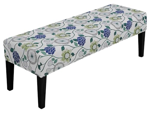 SPRINGRICO Stretch Dining Bench Cover, Removable Bench Slipcover Washable Bench Seat Protector Rectangle Bench Cover for Dining Room, Living Room, Bedroom, Kitchen (Floral3) - color: Floral3