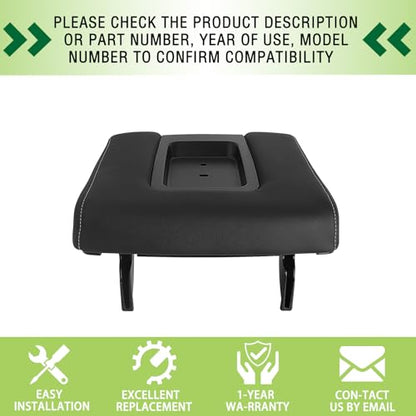 Front Seat Center Console Armrest Lid with Base Black Compatible with 2014-2019 Chevrolet Chevy Silverado Suburban Tahoe GMC Sierra Yukon XL Replaces 22881398 22876379 - color: Black Armrest Lid with Base