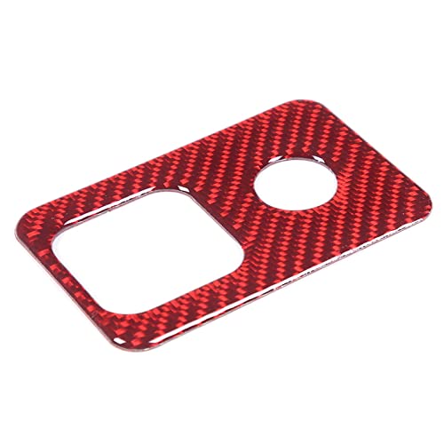 TOYCIDFG Handbrake Control Panel Frame Trim Cover Compatible with Chevrolet Corvette C8 Z06 2020-2024 Carbon Fiber Handbrake Switch Interior Accessories (Red Carbon Fiber)