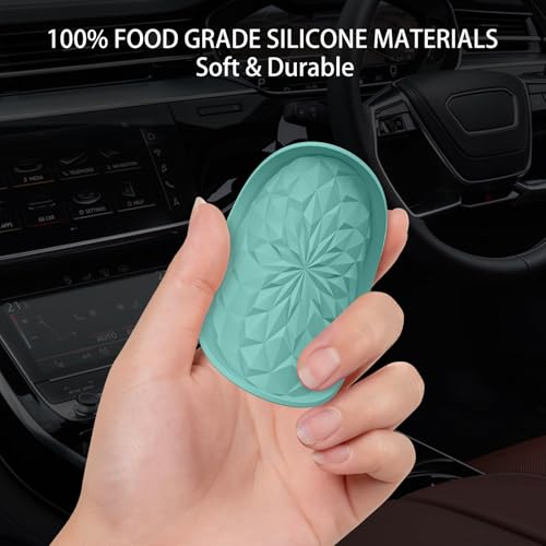 Car Coasters for Cup Holders [4 Pack] - 2.75in Silicone Auto Mug Mats - Universal Non-Slip Recessed Car Interior Accessories Teal Blue - color: 4pack-teal Blue