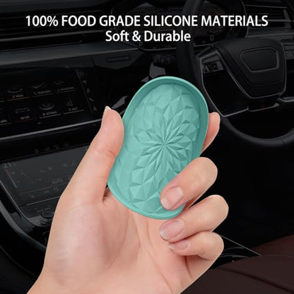 Car Coasters for Cup Holders [4 Pack] - 2.75in Silicone Auto Mug Mats - Universal Non-Slip Recessed Car Interior Accessories Teal Blue - color: 4pack-teal Blue