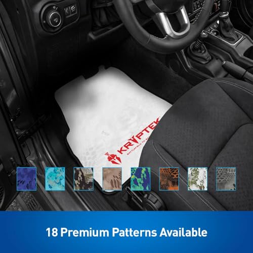 Coverking Universal Car Floor Mats Set of 2 (Front Driver and Passenger) Kryptek Wraith Camo - All-Weather Protection for Mud, Dirt, Rain, Spills, Non-Slip Backing, Fits Cars Trucks SUVs Jeeps - style: Kryptek Wraith