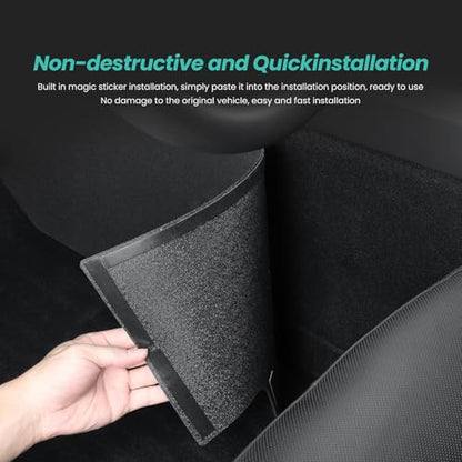 2025 2026 Model Y Juniper Center Console Anti-Kick Protection Mats 5PCS TPE Suede Panel Protector Cover of Center Console for Model Y Refresh Juniper (Premium/Performance)-NO for (Standard)