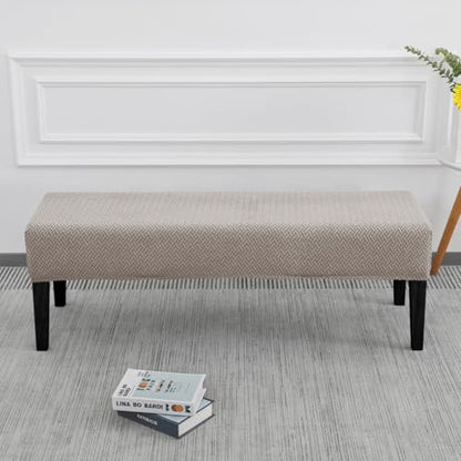 SPRINGRICO Stretch Dining Bench Cover, Removable Bench Slipcover Washable Bench Seat Protector Rectangle Bench Cover for Dining Room, Living Room, Bedroom, Kitchen (S3-Taupe) - color: S3-taupe