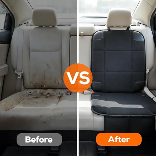 Car Seat Protector for Child Baby Car Seat,600D Waterproof Car Seat Cover with Thick Padding, Non-Slip Backing and 2 Mesh Storage Pockets (2 Pack) - size: 2 Pack