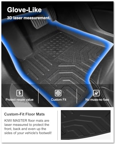 Floor Mats for 2012-2020 Tesla Model S, Custom Fit All Weather Car Mats, Heavy Duty TPE Floor Liners, Front & Rear 2 Row, Black