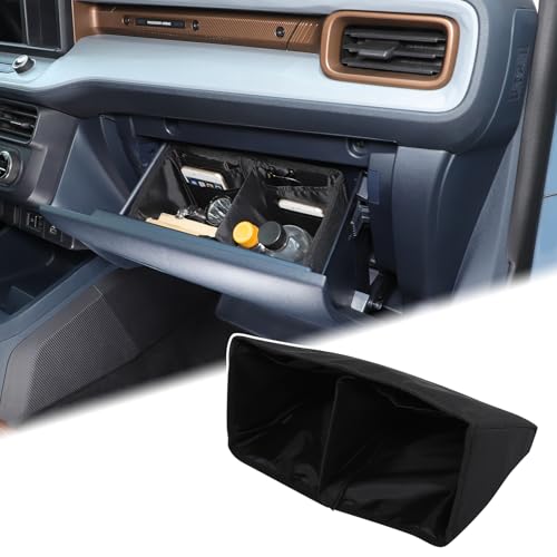 Aunginsy Center Console Glove Box Divider Organizer Compatible with Ford Maverick 2022-2025 Passenger Side Glove Divider Box Storage Bag Compartment Partition Insert Tray Secondary Storage Accessories