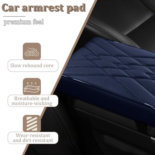 Car Center Console Cover, Memory Foam Vehicle Arm Rest Seat Box Cushion Pad, Scratch & Wear Resistant Automotive Middle Console Protector, Universal for SUV Automobile Truck (Blue) - color: Blue