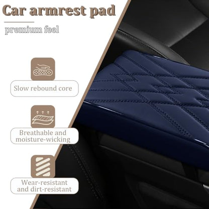 Car Center Console Cover, Memory Foam Vehicle Arm Rest Seat Box Cushion Pad, Scratch & Wear Resistant Automotive Middle Console Protector, Universal for SUV Automobile Truck (Blue) - color: Blue