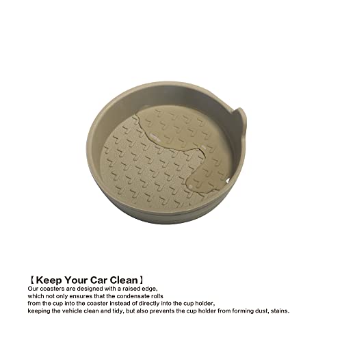 4 Packs Silicone Car Cup Holder Coasters,Car Coasters for Cup Holders,Universal Removabl Vehicle Cup Holder Coasters for Most Cars, Trucks, RVs (Beige) - color: Beige
