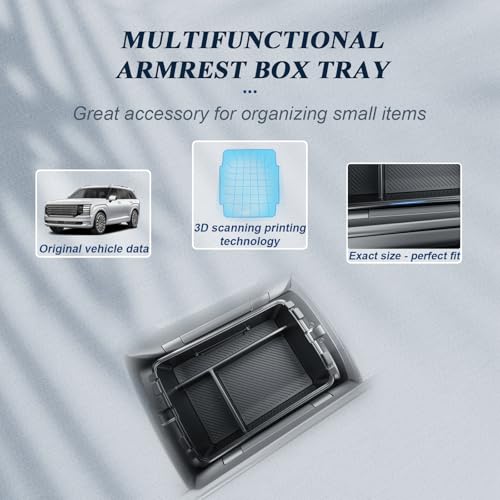 BIBIBO 3Packs for 2026 Hyundai Palisade Center Console Organizer 2026 Hyundai Palisade Calligraphy Console Armrest Tray & Lower Center Console Organizer 2026 Palisade Calligraphy Console Insert Tray - color: Black-(3Pack)