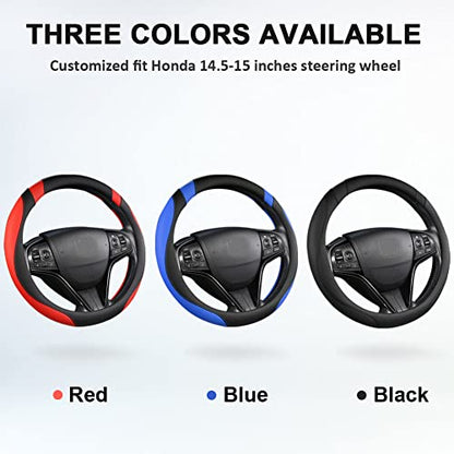 West Llama Customized Auto Car Steering Wheel Cover for Honda (Black) - color: A-Black, size: Standard Size (14 ½''-15'')