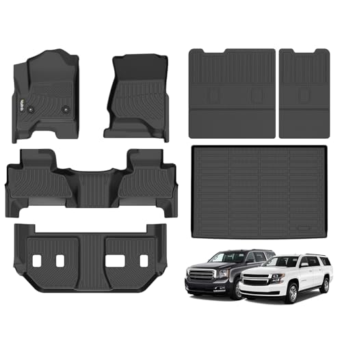 Wailtnb-All Weather Floor Mats & Cargo Liner Backrest Mat for Chevrolet Suburban & GMC Yukon XL 2015-2020 Custom Fit Chevy Suburban & GMC Yukon XL 2015-2020 Waterproof Durable Easy Clean Accessories - style: 30|For Suburban/Yukon XL | 2015-2020 | Backrest