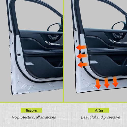 16.4FT(5M) Car Door Edge Guards, U-Shaped Rubber Door Protector, Black - color: Black
