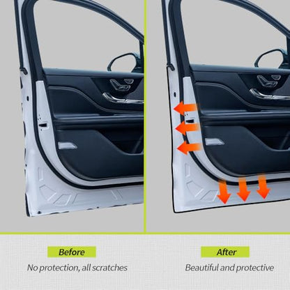 16.4FT(5M) Car Door Edge Guards, U-Shaped Rubber Door Protector, Black - color: Black