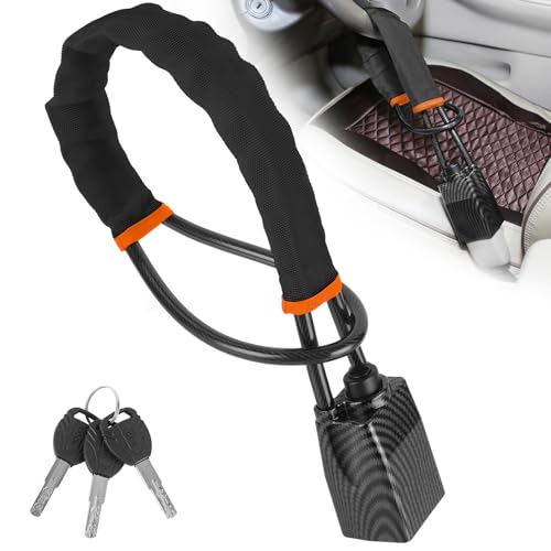 2026 Upgraded Steering Wheel Lock, Seatbelt Lock, Universal Anti-Theft Device, Car Lock, Anti-Theft Device with 3 Keys (Black) - color: BLACK2
