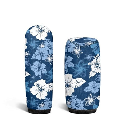 KEIAHUAN Blue Hibiscus Flowers Car Gear Shift Knob Cover&Handbrake Cover for Women Anti-Slip Breathable Comfortable Handbrake Gear Shift Protector 2 PCS - color: Blue Hibiscus Flowers