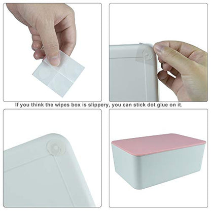 Diaper Wipes Dispenser, Tissue Storage Box Case, Wet Wipe Dispenser Holder with Lid for Home, Office, Cars (Pink) - color: Pink