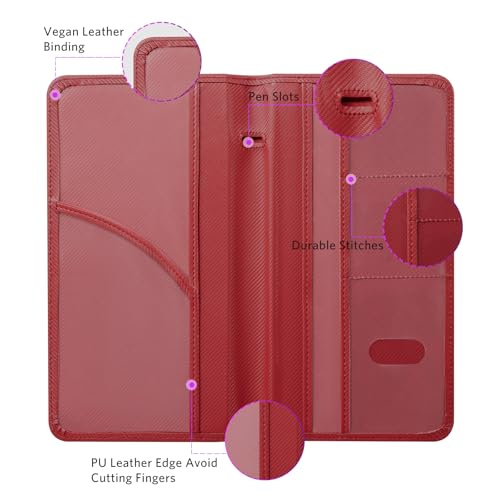 CoBak Car Registration and Insurance Holder - Vehicle Glove Box Car Organizer,Auto Truck Comparment Accessories Case with Magnetic Closure for Driver License,Cards, Carbon Red - color: L-Carbon Red