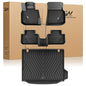 3W 2018-2024 BMW X3 Floor Mats & Cargo Liner, All Weather TPE BMW X3 Accessories Custom Fit for X3 G01 30i M40i X3M Car Mats (Only for car Without Spare tire) (Don't Fit X3 30e), 6PCS - style: 2) X3 2018-2024 | Full Set