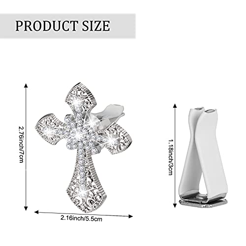 Frienda Bling Car Air Vent Clip Crystal Cross Rhinestone Vehicle Air Conditioner Outlet Vent Charm Car Bling Accessories for Women Wheels Interior Decoration(Silver)