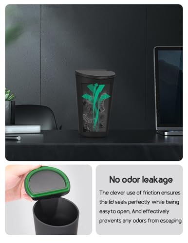 Car Trash Can with Lid Small Cup Holder Door Pocket Garbage Can Trash Bin Trash Container Fits Auto Home Office, Black 2Pcs