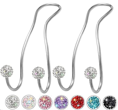 Bling Purse Hook for Car Headrest, Upgraded Cute Car Seat Hooks for Bag Handbag, Durable Stainless Auto Purse Hanger Holder 2 Pack, White - color: Silver