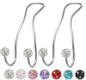 Bling Purse Hook for Car Headrest, Upgraded Cute Car Seat Hooks for Bag Handbag, Durable Stainless Auto Purse Hanger Holder 2 Pack, White - color: Silver