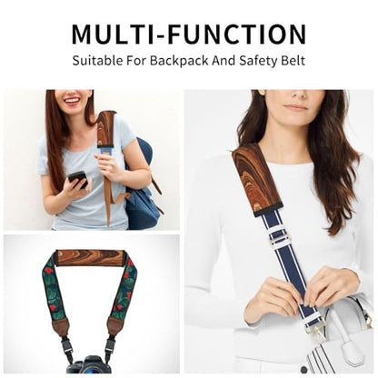 Wood Steering Wheel Cover Elastic Non-Slip Car Steering Wheel Covers with Seat Belt Shoulder Pad for Women Men - color: Wood