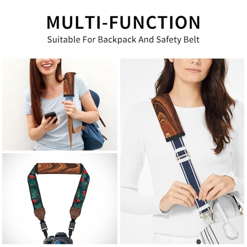 Wood Steering Wheel Cover Elastic Non-Slip Car Steering Wheel Covers with Seat Belt Shoulder Pad for Women Men - color: Wood