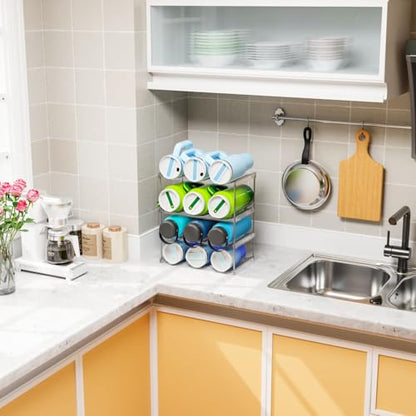 Yieach Larger Compartments Stackable Water Bottle Organizer for 40 oz Stanley Cup Holder,Yeti and Other Tumbler Organizer,4 Tier Wine Rack and Waterbottle Storage Rack for Kitchen Cabinets,Countertop - size: 4 Tier Hold 12 Bottle