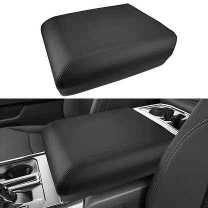 INTGET Center Console Cover for 2025 2026 Ford F150 Accessories Interior 2021 2022 2023 2024 Car Middle Arm Rest Armrest Lid Seat Cover Protector Elbow Cushion Pad(Black Stitches, 2021-2026)