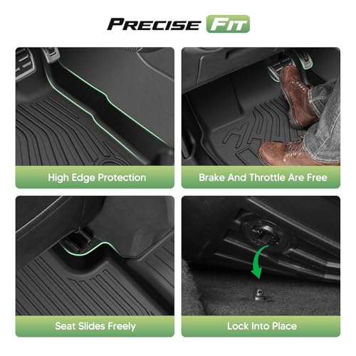 Cartist Floor Mats for Toyota Highlander 7 Seats (Not for Hybrid Models) 2014-2019, All Weather Cargo Liner for Highlander Accessories, Heavy Duty TPE Cargo Mats, Car Accessories - size: 1)Toyota Highlander 14-19 7 Seat Full Set