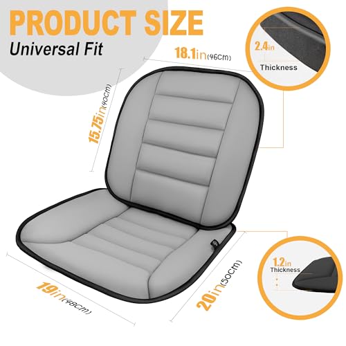 kingphenix Car Seat Cushion with Lumbar Support Pillow: Enhanced Comfort Memory Foam Design for Pain Relief, Ideal for Drivers and Office Use - Ergonomic Lumbar Comfort for Long Sitting - Gray