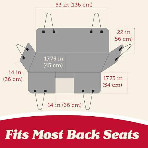 Lusso Gear Dog Car Seat Cover for Back Seat - 100% Waterproof Dog Hammock - Padded Headrest and Mesh Window - Passenger Compatible Rear Car Seat Cover - Fits Trucks, SUVs, Cars - color: Hammock