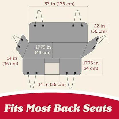 Lusso Gear Dog Car Seat Cover for Back Seat - 100% Waterproof Dog Hammock - Padded Headrest and Mesh Window - Passenger Compatible Rear Car Seat Cover - Fits Trucks, SUVs, Cars - color: Hammock