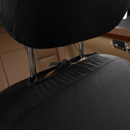 Flying Banner Car Seat Covers Full Set Front Seats and Rear Bench Polyester car seat Protectors Black Gray Purple airbag Compatible Rear Bench Split (Black Blue) - color: Black Blue